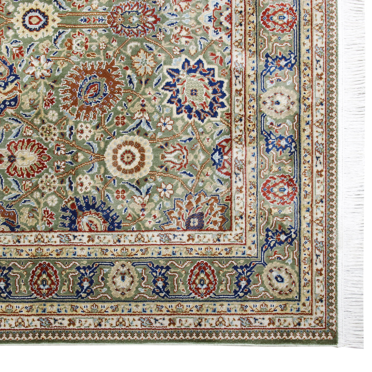 Precision-woven Traditional Green Rug (TM25)