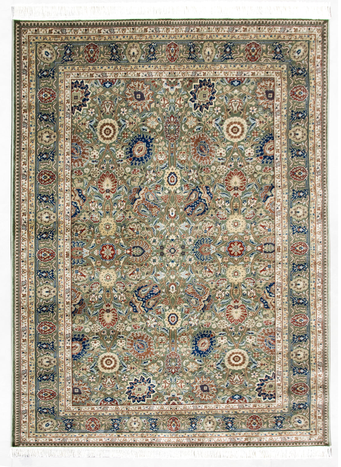 Precision-woven Traditional Green Rug (TM25)