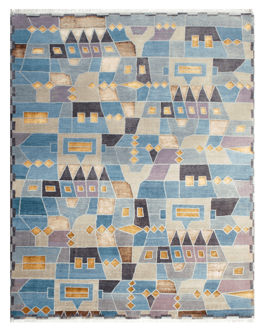 Hand-Knotted Modern Rug (Swedish)