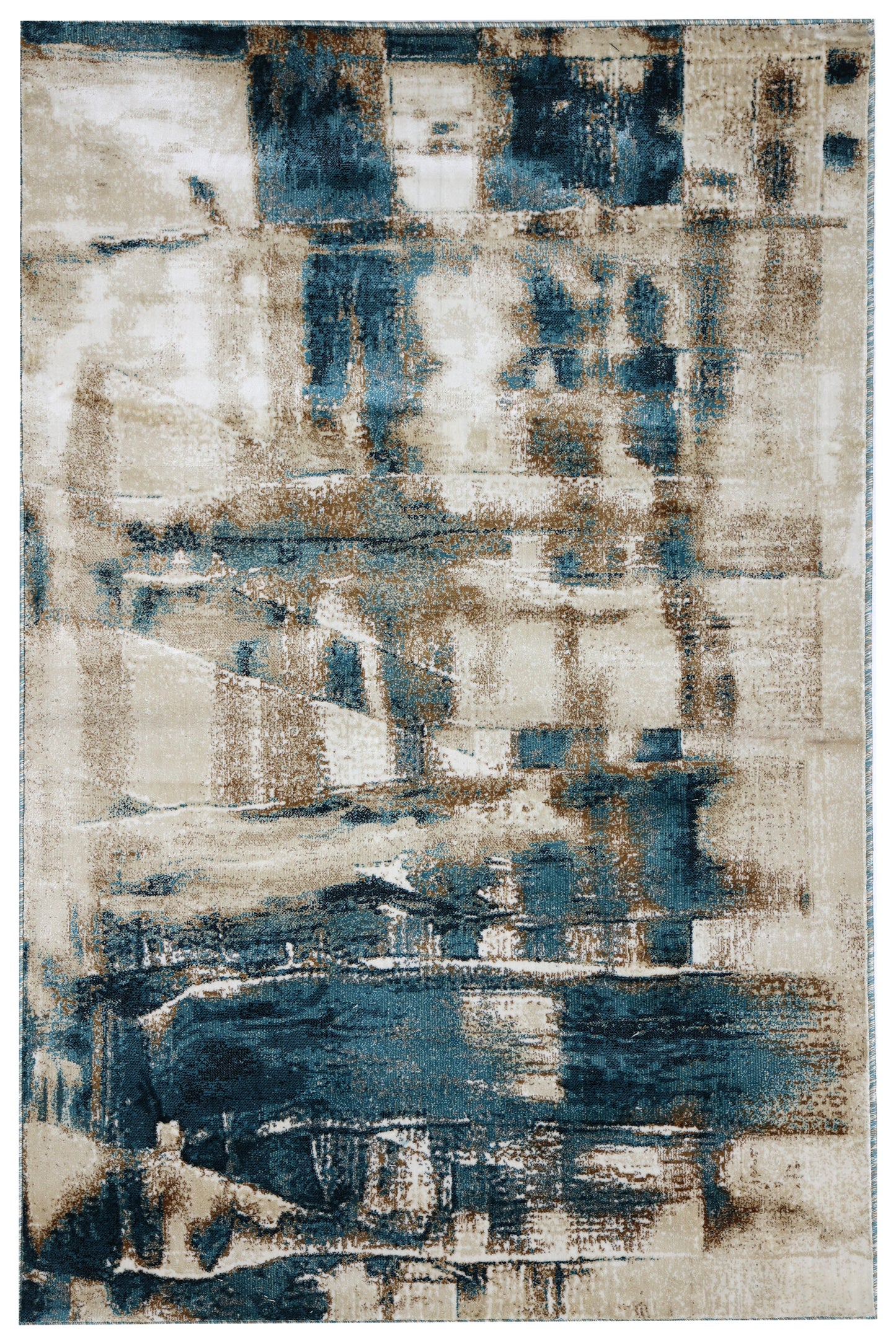 Precision-woven Modern Cerulean Rug (MN005)