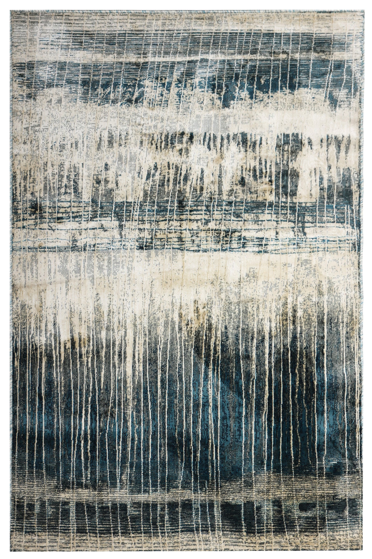 Precision-woven Modern Cerulean Rug (MN006)