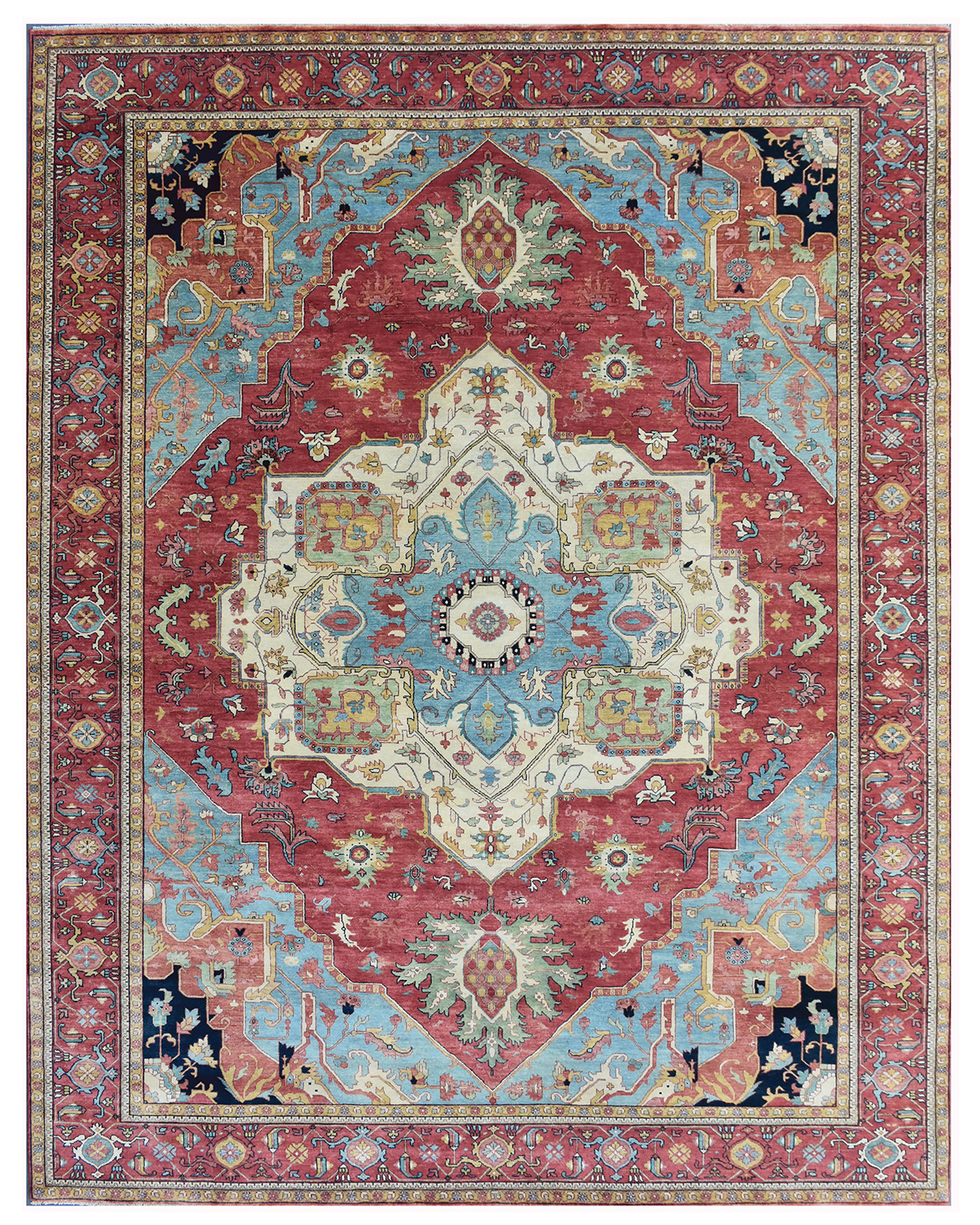 Traditional Hand-knotted Rug (JR-1B RD BL)