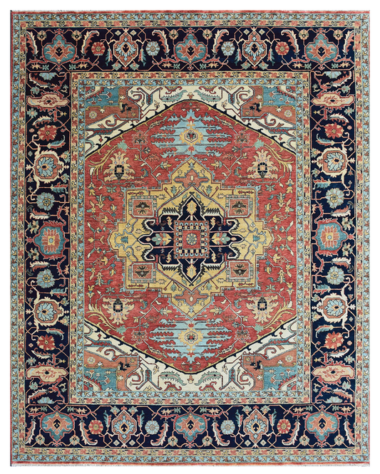 Traditional Hand-knotted Rug (JR-4 RD BL)