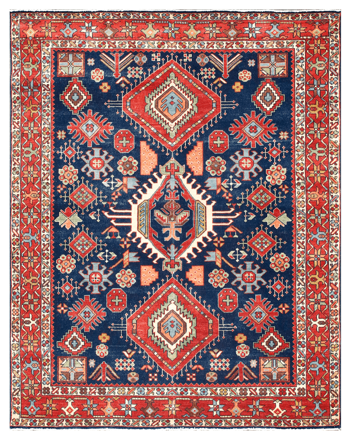 Traditional Hand-knotted Rug (KAZAK BL RD)