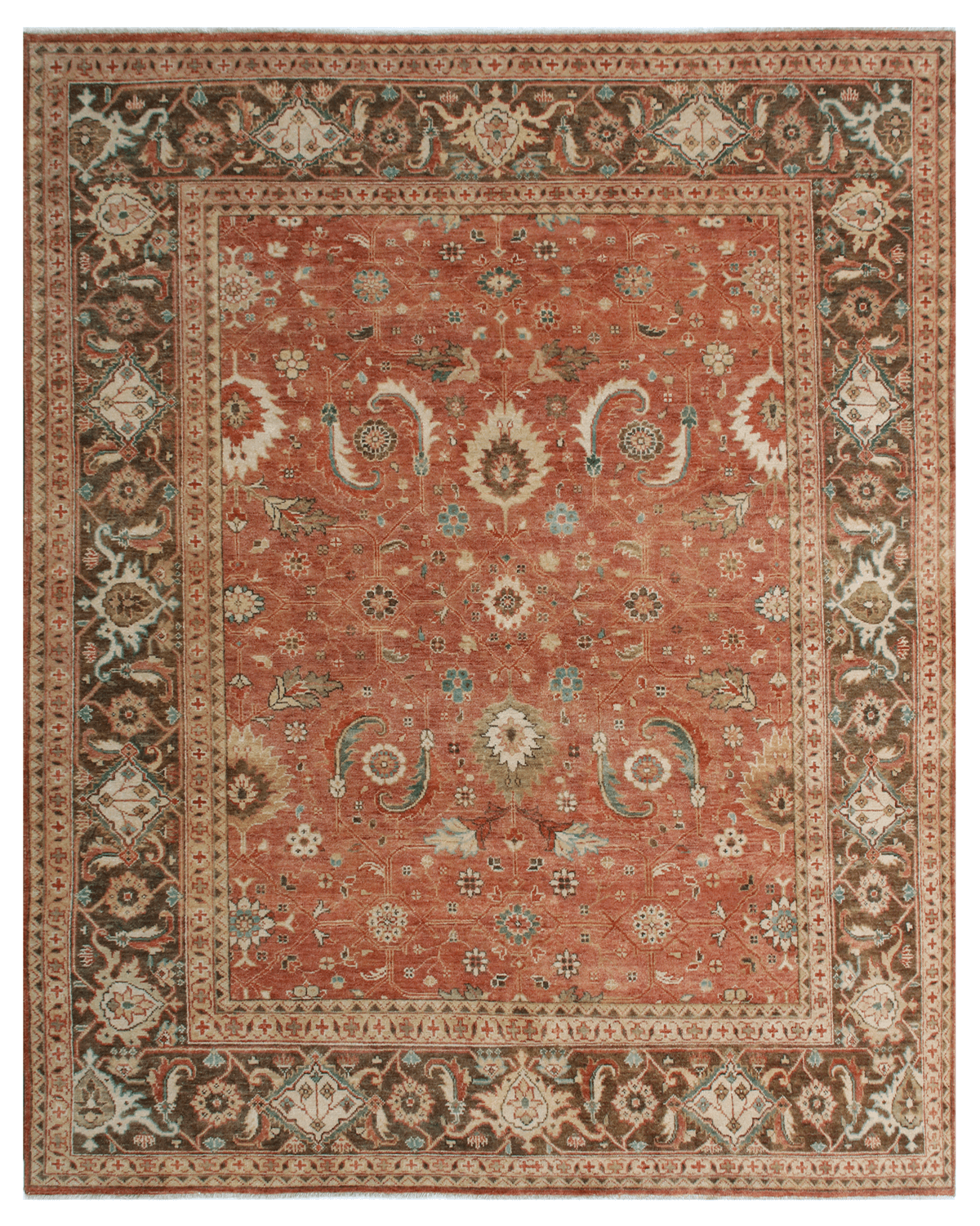 Traditional Hand-knotted Rug (MJ-15 RST BRN)